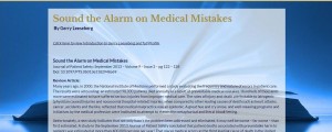 Sound the alarm on Medical Mistakes